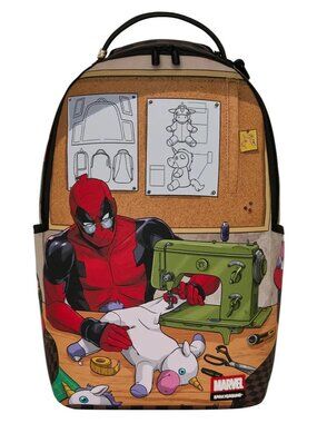 Sprayground x Deadpool Designer Backpack🔥New Black Bookbag Large School Bag